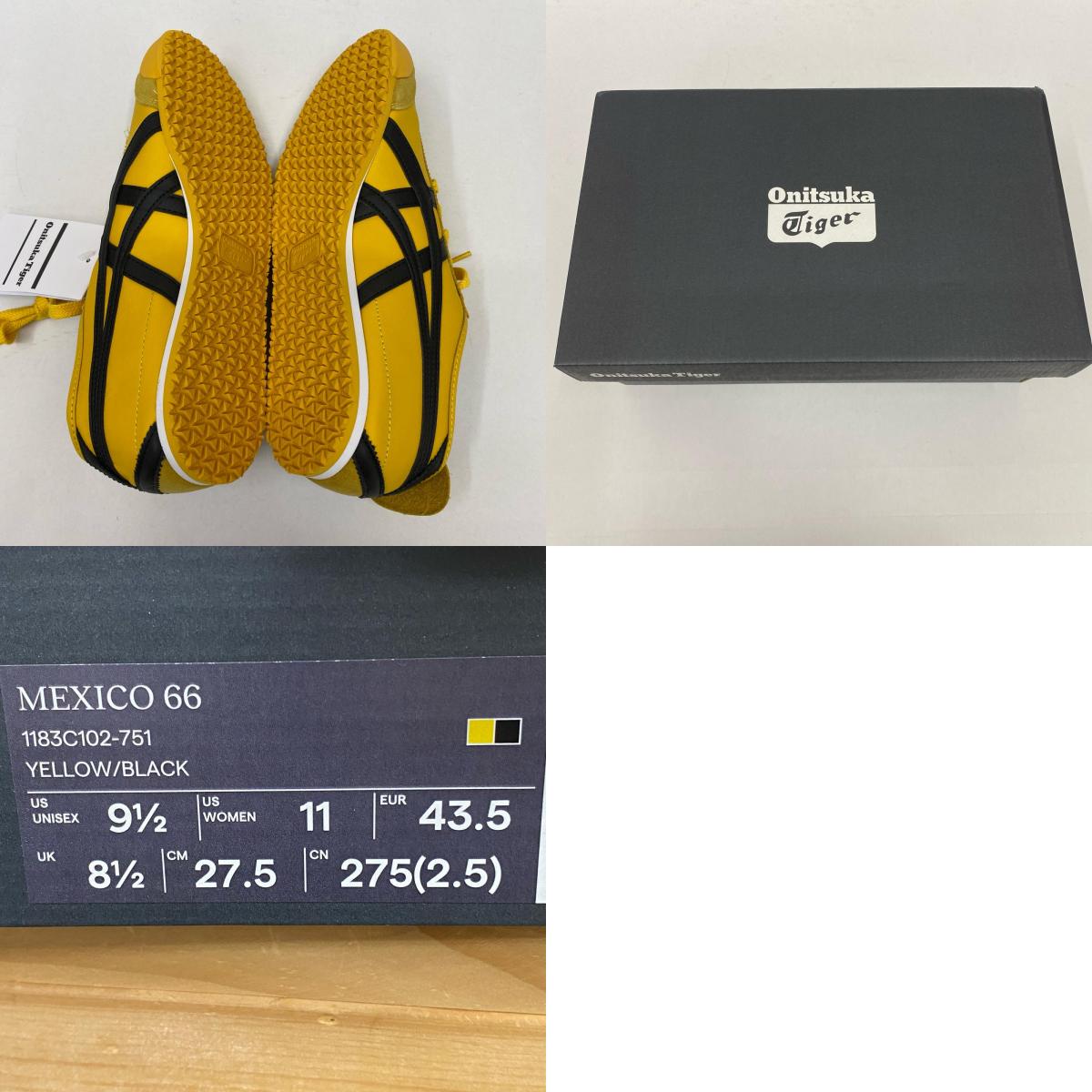 【中古】ONITSUKA TIGER | オニツカタイガー MEXICO 66 スニーカー 1183C102-751 イエロー 27.5cm【加古川店】