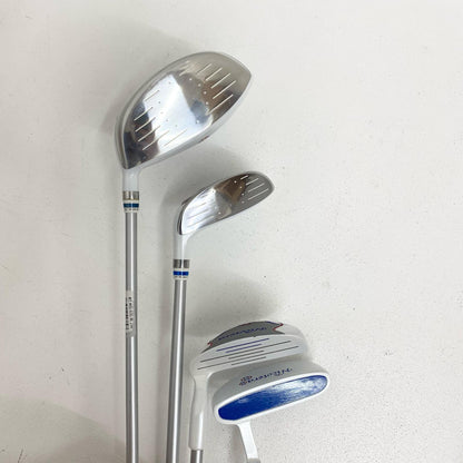 【中古】【ゴルフ用品】 Nicotera キャディバッグ＋クラブ7本セット 1W.7.9.P/S.Pt,チッパー　フレックスL フード・ヘッドカバー付属【加古川店】