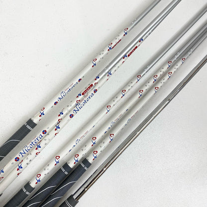 【中古】【ゴルフ用品】 Nicotera キャディバッグ＋クラブ7本セット 1W.7.9.P/S.Pt,チッパー　フレックスL フード・ヘッドカバー付属【加古川店】