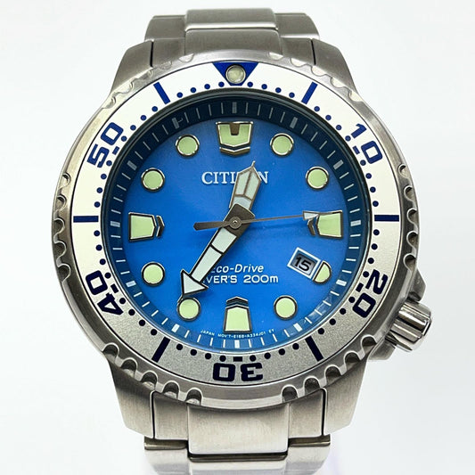 【中古】CITIZEN | シチズン Eco-Drive DIVER'S 200m 腕時計 BN0165-55L アナログ表示 ソーラー ライトブルー【加古川店】