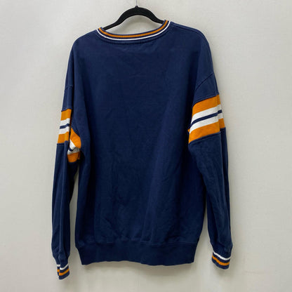 【中古】X-LARGE | エクストララージ STRIPED SLEEVE TEAM LOGO CREWNECK スウェット 101223012007 ネイビー サイズ：L【加古川店】