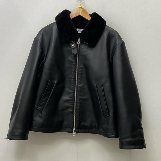 【中古】 リアルレザームートンハイネックジャケット レザー ブラック サイズ：S【加古川店】