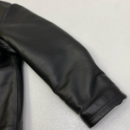 【中古】 リアルレザームートンハイネックジャケット レザー ブラック サイズ：S【加古川店】