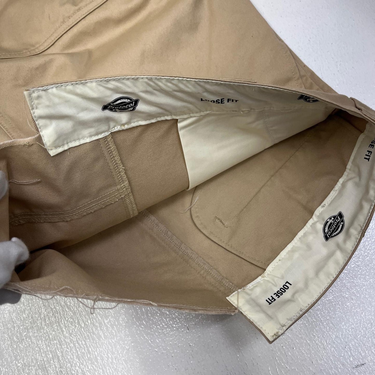 【中古】 protocol index UPSIDE DOWN WORK JORTS ショートパンツ ベージュ サイズ：2【加古川店】