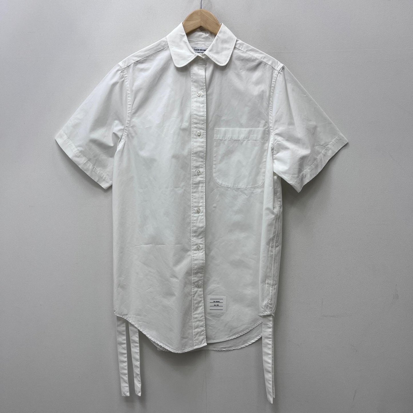 【中古】THOM BROWNE. | トムブラウン ヘビーポプリンスーパサイズ　ミニシャツワンピース　国内正規品 長袖シャツ FDSD91A-F0184-100 ホワイト サイズ：36【加古川店】