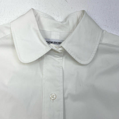 【中古】THOM BROWNE. | トムブラウン ヘビーポプリンスーパサイズ　ミニシャツワンピース　国内正規品 長袖シャツ FDSD91A-F0184-100 ホワイト サイズ：36【加古川店】