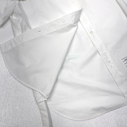 【中古】THOM BROWNE. | トムブラウン ヘビーポプリンスーパサイズ　ミニシャツワンピース　国内正規品 長袖シャツ FDSD91A-F0184-100 ホワイト サイズ：36【加古川店】