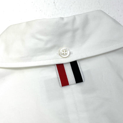 【中古】THOM BROWNE. | トムブラウン ヘビーポプリンスーパサイズ　ミニシャツワンピース　国内正規品 長袖シャツ FDSD91A-F0184-100 ホワイト サイズ：36【加古川店】
