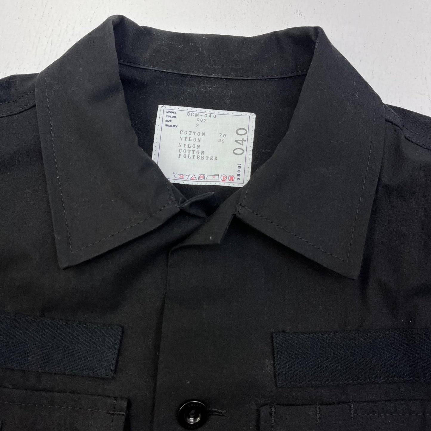 【中古】Sacai | サカイ Cotton Oxford Nylon Twill Shirt 長袖シャツ SCM-040 ブラック サイズ：2【加古川店】