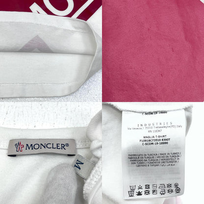 【中古】MONCLER | モンクレール MAGLIA T-SHIRT 国内正規品 半袖Ｔシャツ F10918C73510 ホワイト サイズ：M【加古川店】