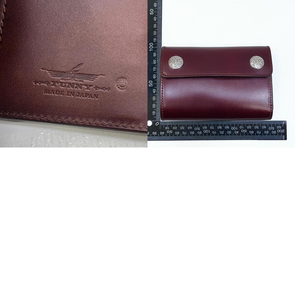 【中古】FUNNY | ファニー ｺｰﾄﾞﾊﾞﾝ ﾀﾞﾌﾞﾙﾄﾞｯﾄﾋﾞﾙﾌｫｰﾄﾞ 三つ折り財布 ブラウン【加古川店】