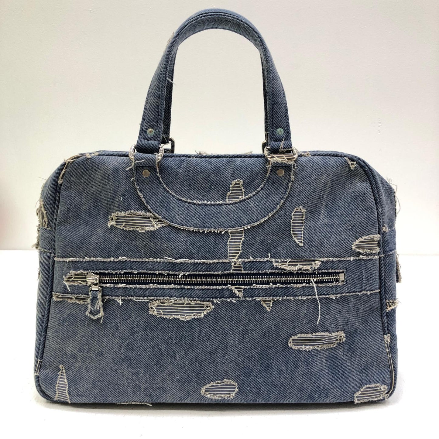 【中古】 ダメージデニム ボストンバッグ インディゴ【加古川店】