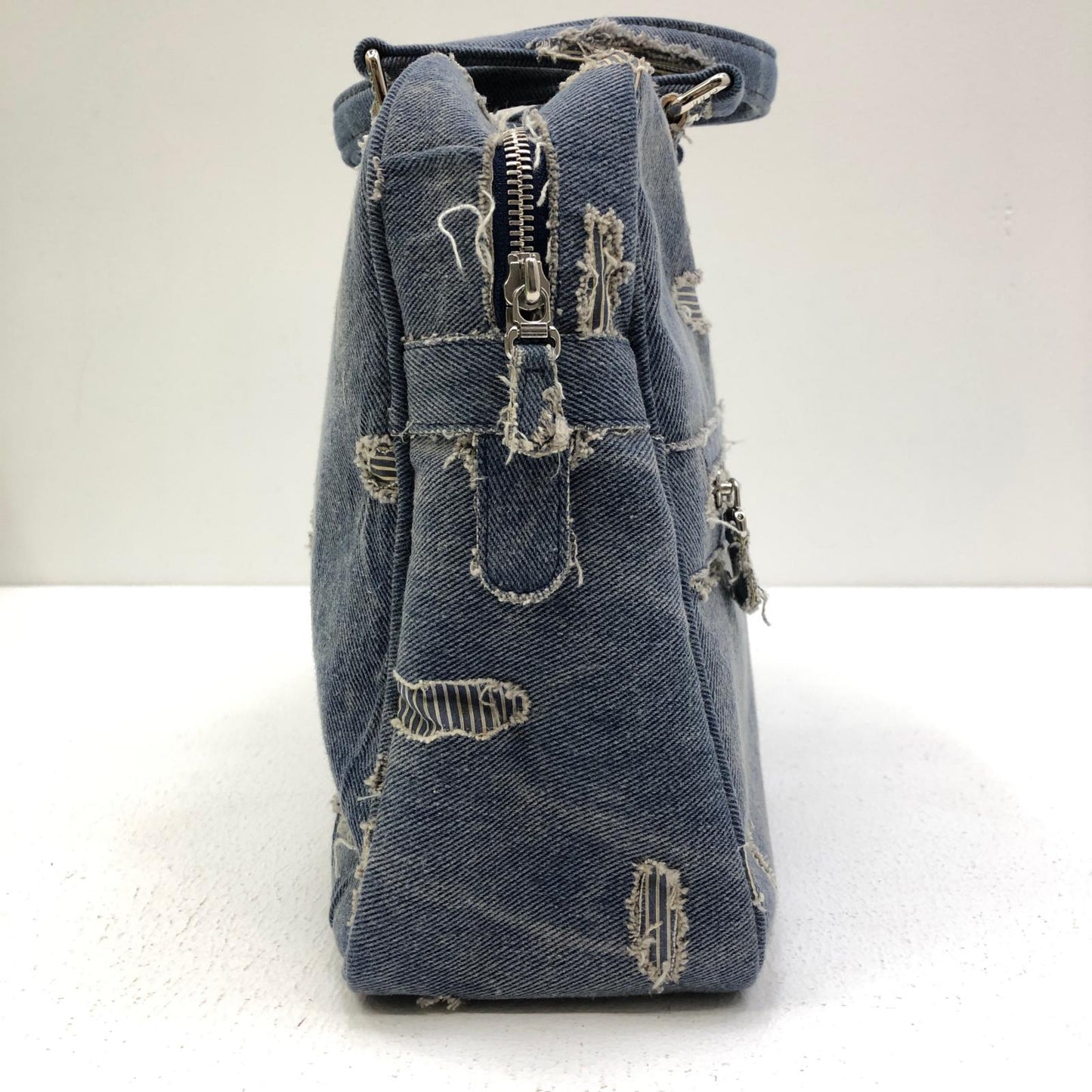 【中古】 ダメージデニム ボストンバッグ インディゴ【加古川店】