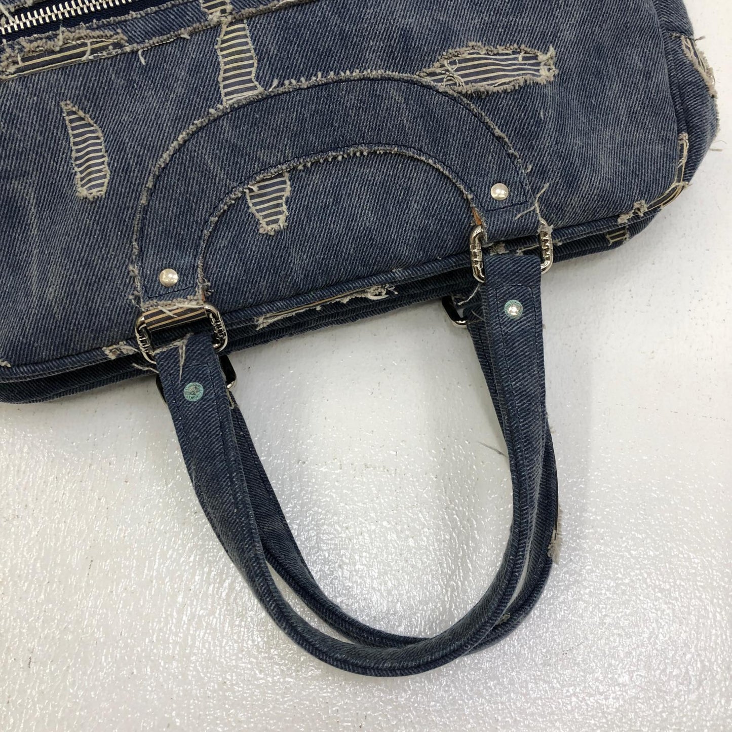 【中古】 ダメージデニム ボストンバッグ インディゴ【加古川店】