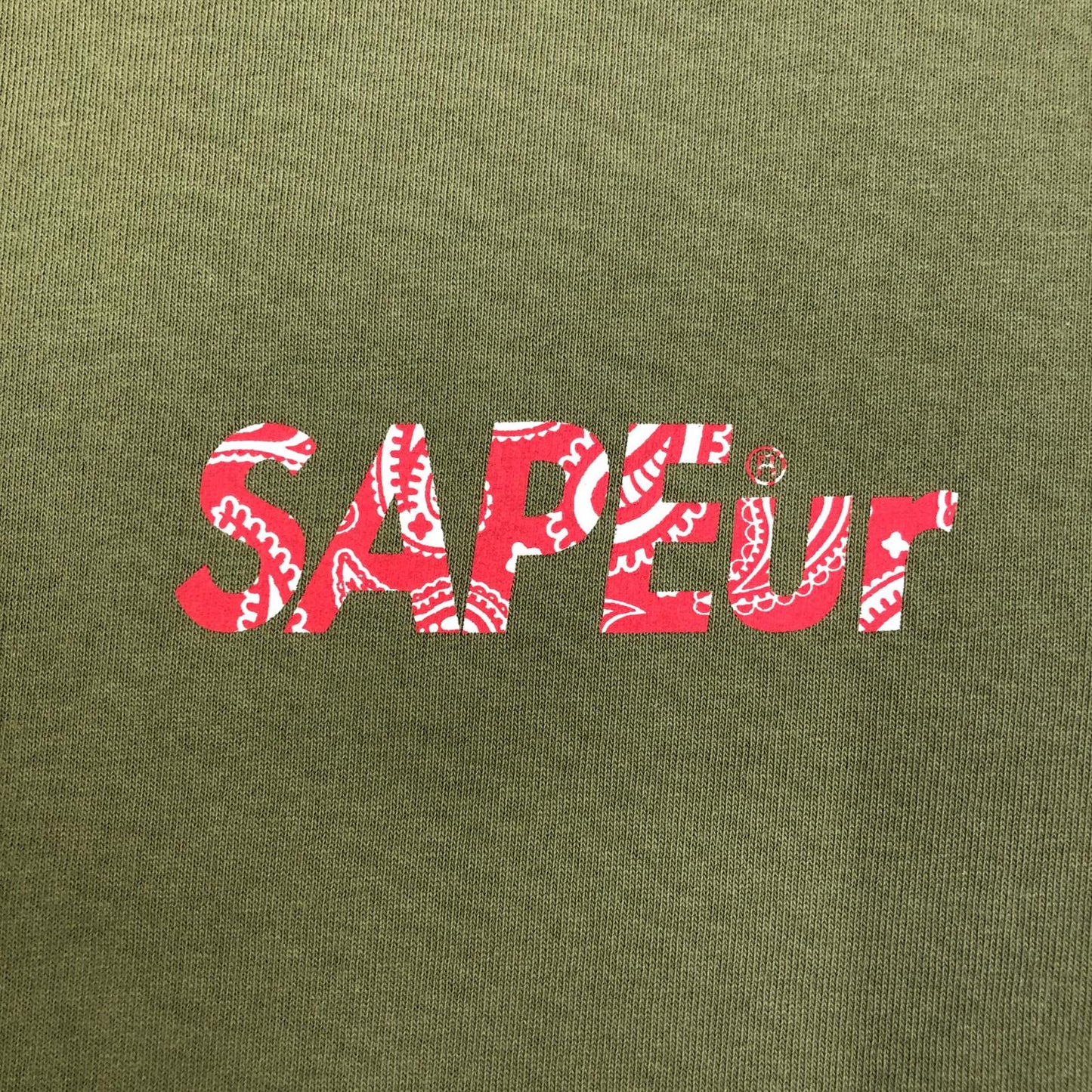【中古】SAPEur | サプール RED PaisleyHead S/S TEE 半袖Ｔシャツ カーキ サイズ：XL【加古川店】