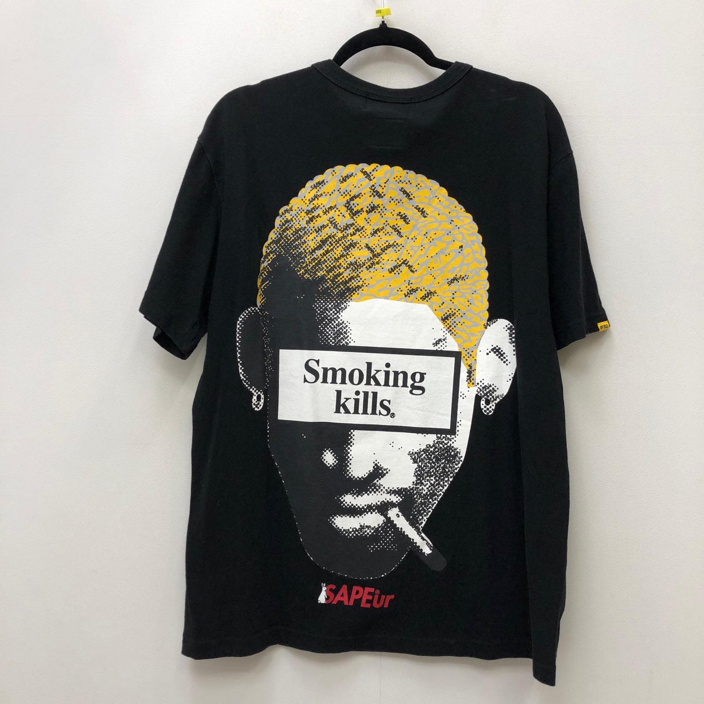 【中古】A Elegantes SAPEur | アエレガンスサプール SMOKING KILLS HEAD 半袖Ｔシャツ ブラック サイズ：L【加古川店】