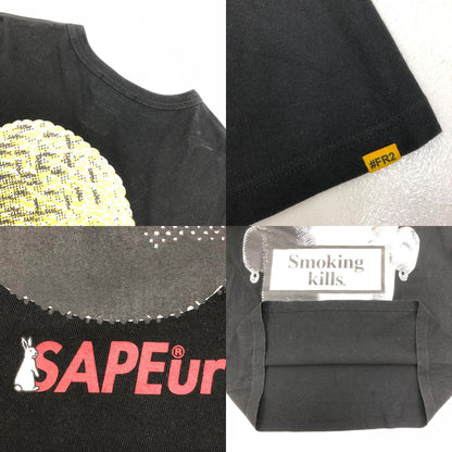 【中古】A Elegantes SAPEur | アエレガンスサプール SMOKING KILLS HEAD 半袖Ｔシャツ ブラック サイズ：L【加古川店】