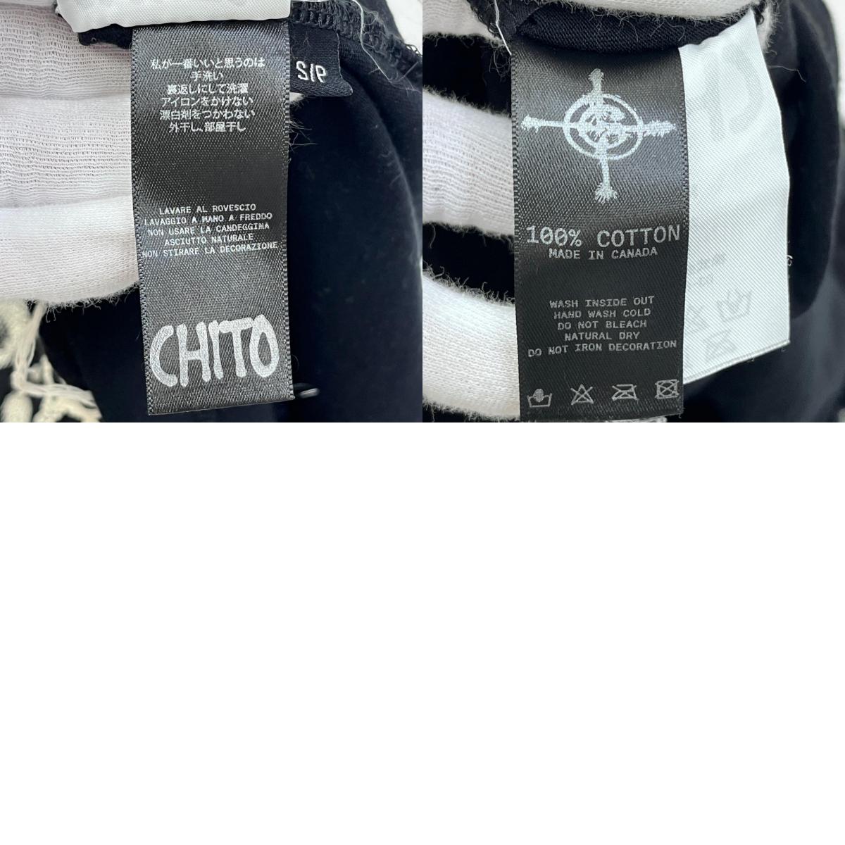 【中古】 CHITO チトGUARD EMBROIDERED TEE 半袖Ｔシャツ ブラック サイズ：S【加古川店】