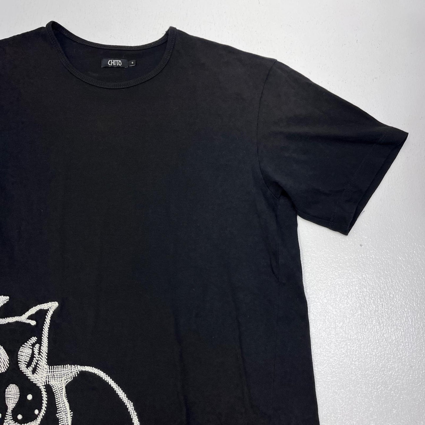 【中古】 CHITO チトGUARD EMBROIDERED TEE 半袖Ｔシャツ ブラック サイズ：S【加古川店】
