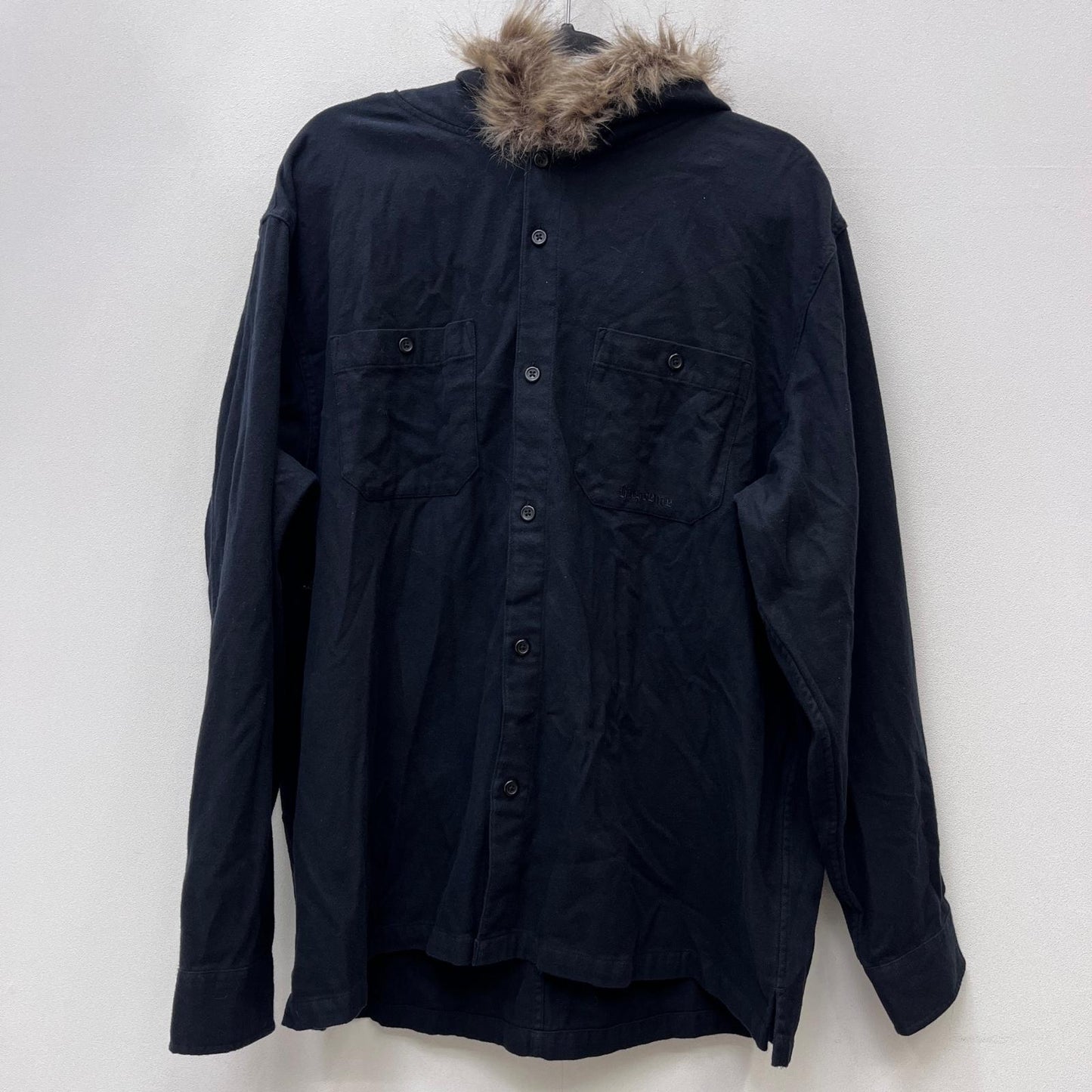 Supreme | シュプリーム Fur Trim Flannel Hooded 長袖パーカー Lサイズ ブラック 24FW パーカー ブラック サイズ：L