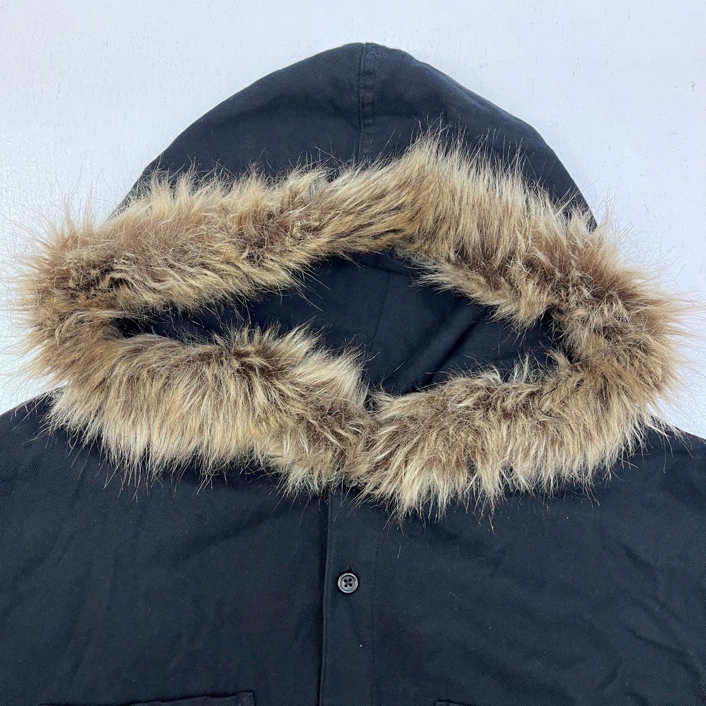 Supreme | シュプリーム Fur Trim Flannel Hooded 長袖パーカー Lサイズ ブラック 24FW パーカー ブラック サイズ：L