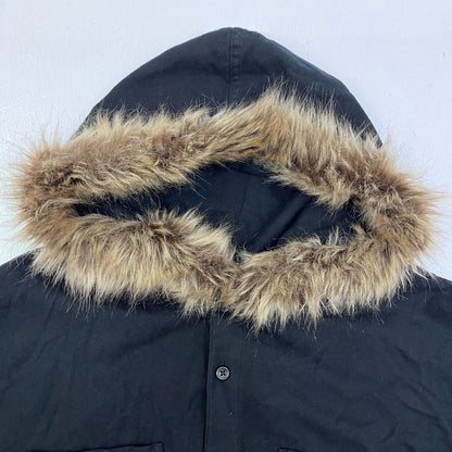 Supreme | シュプリーム Fur Trim Flannel Hooded 長袖パーカー Lサイズ ブラック 24FW パーカー ブラック サイズ：L