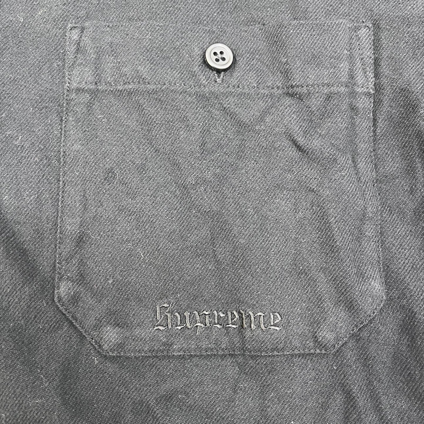Supreme | シュプリーム Fur Trim Flannel Hooded 長袖パーカー Lサイズ ブラック 24FW パーカー ブラック サイズ：L
