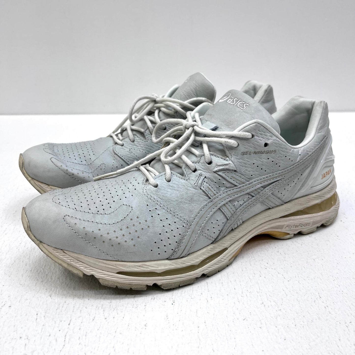 【中古】asics | アシックス Gel-Nimbus 20 MIJ Leather Arctic Blue スニーカー 1201a197 グレー 27cm【加古川店】