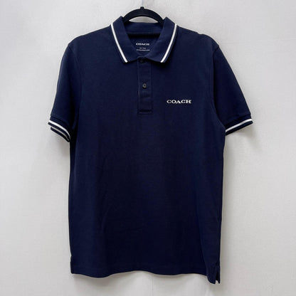 【中古】COACH | コーチ シグネチャーポロ ポロシャツ CO817 ネイビー【加古川店】
