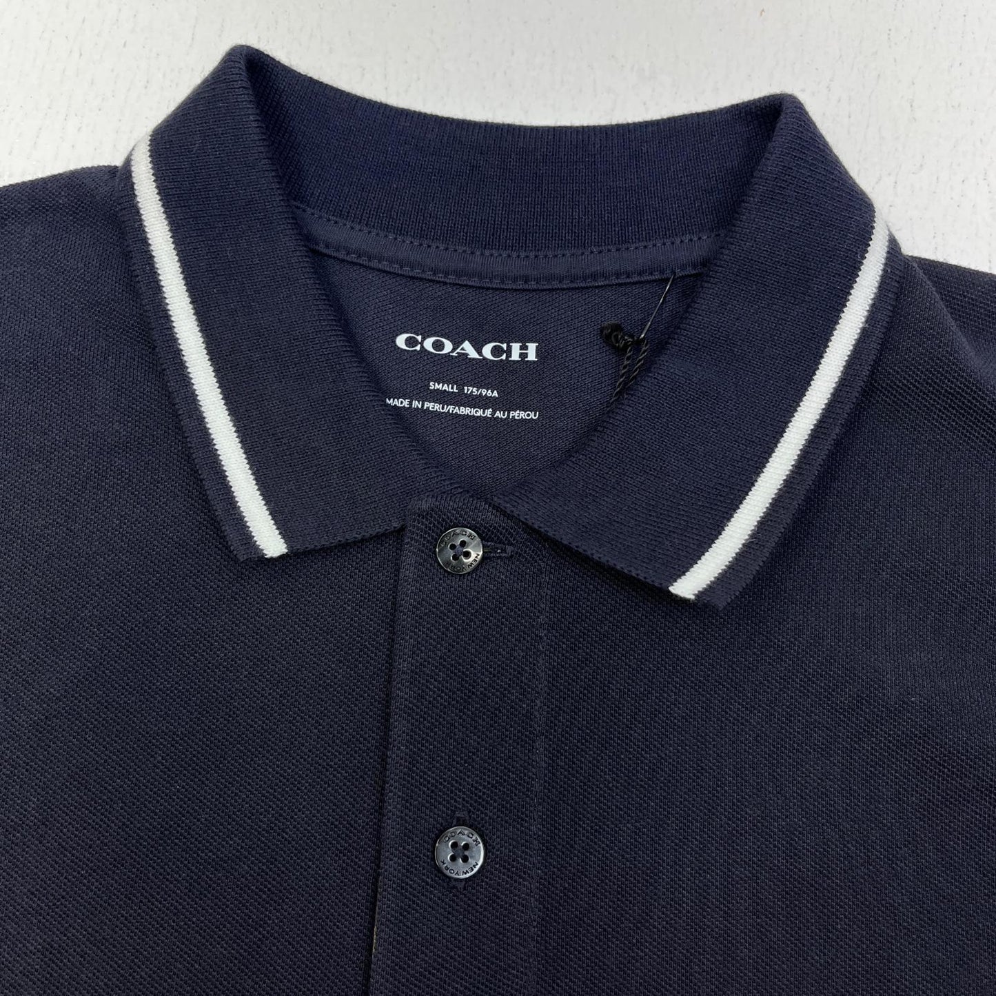 【中古】COACH | コーチ シグネチャーポロ ポロシャツ CO817 ネイビー【加古川店】