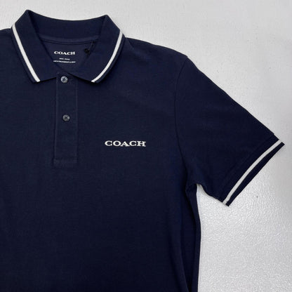 【中古】COACH | コーチ シグネチャーポロ ポロシャツ CO817 ネイビー【加古川店】