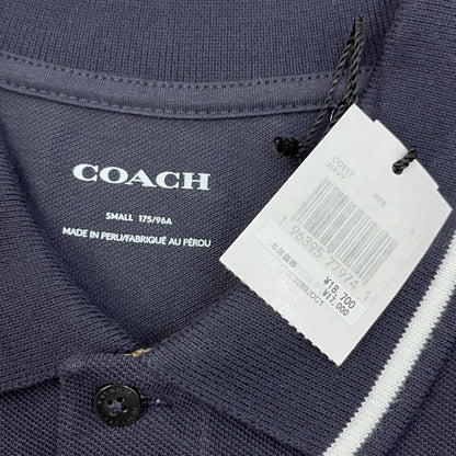 【中古】COACH | コーチ シグネチャーポロ ポロシャツ CO817 ネイビー【加古川店】