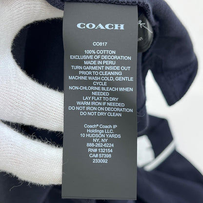 【中古】COACH | コーチ シグネチャーポロ ポロシャツ CO817 ネイビー【加古川店】