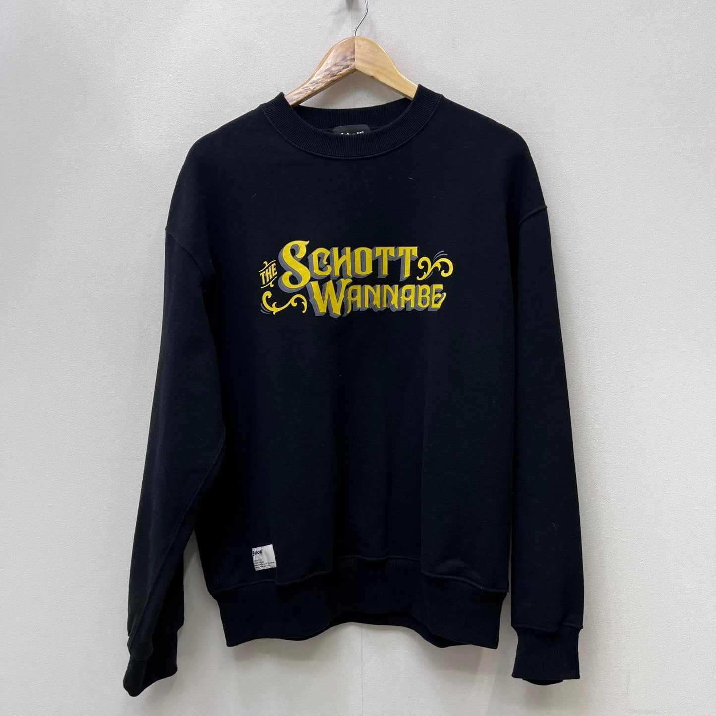 【中古】schott | ショット ×AMERICAN WANNABE CREW SWEAT スウェット 782-5132004 ブラック サイズ：L【加古川店】