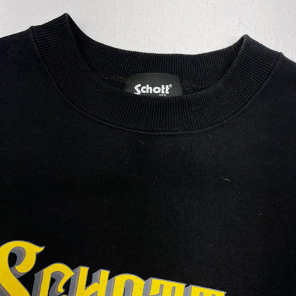 【中古】schott | ショット ×AMERICAN WANNABE CREW SWEAT スウェット 782-5132004 ブラック サイズ：L【加古川店】