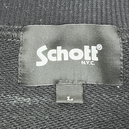 【中古】schott | ショット ×AMERICAN WANNABE CREW SWEAT スウェット 782-5132004 ブラック サイズ：L【加古川店】