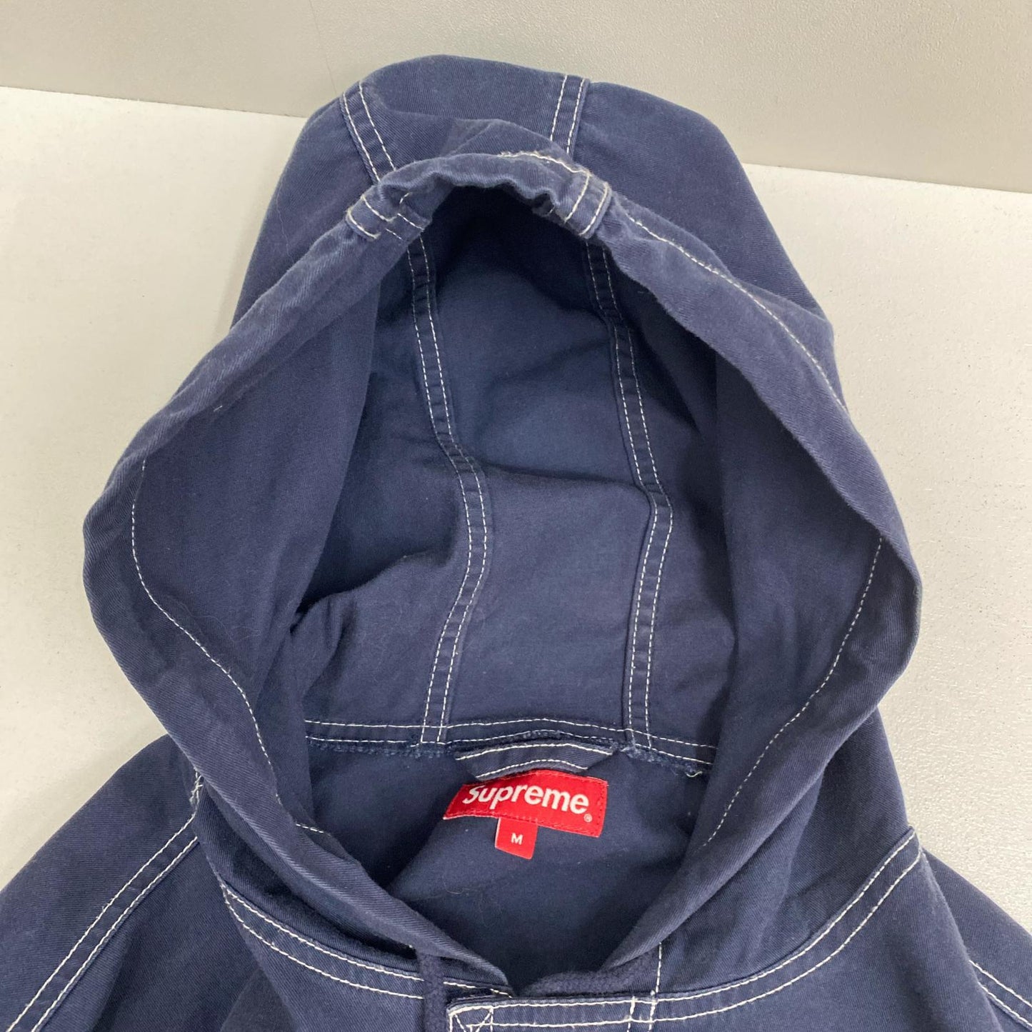 Supreme | シュプリーム contrast stitch twill pullover 年式:16AW 擦れ、汚れ パーカー ネイビー サイズ：M【加古川店】