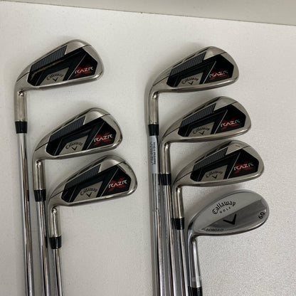 【ゴルフ用品】 Callaway | キャロウェイ CALLAWAY キャディ+クラブセット RAZR HAWK(2011) 10本ｾｯﾄ フレックス:S ﾌｰﾄﾞ､ﾍｯﾄﾞｶﾊﾞｰ(UT､ｱｲｱﾝ) 1W.4U.5~9.P.Pt(ｸﾞﾘｯﾌﾟ劣化)【加古川店】
