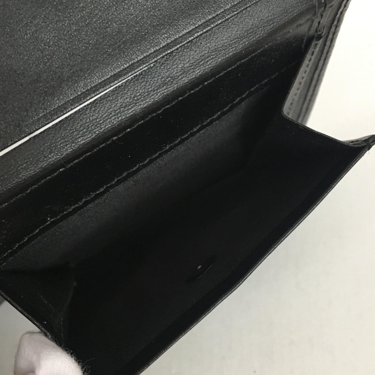 Paul Smith | ポール・スミス レザーブライトストライプトリム 二つ折り財布 ブラック【加古川店】