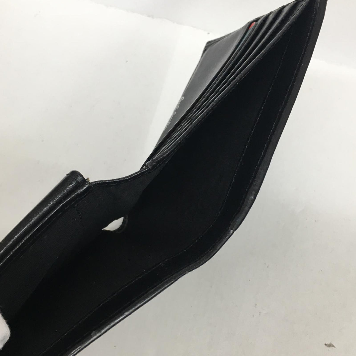 Paul Smith | ポール・スミス レザーブライトストライプトリム 二つ折り財布 ブラック【加古川店】