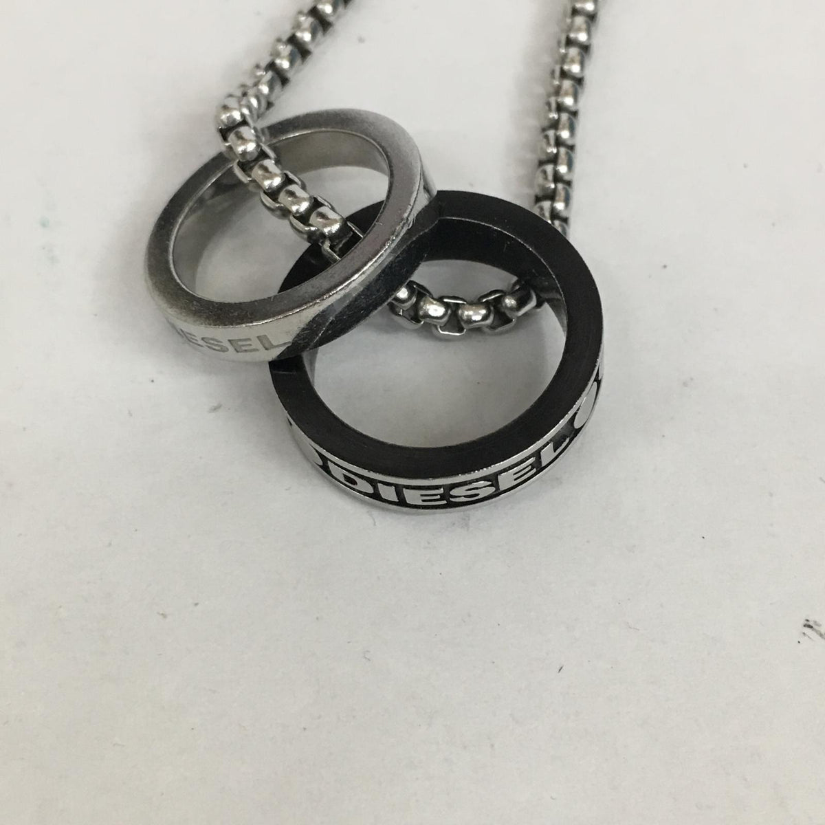 DIESEL | ディーゼル double ring necklace ネックレス シルバー【加古川店】