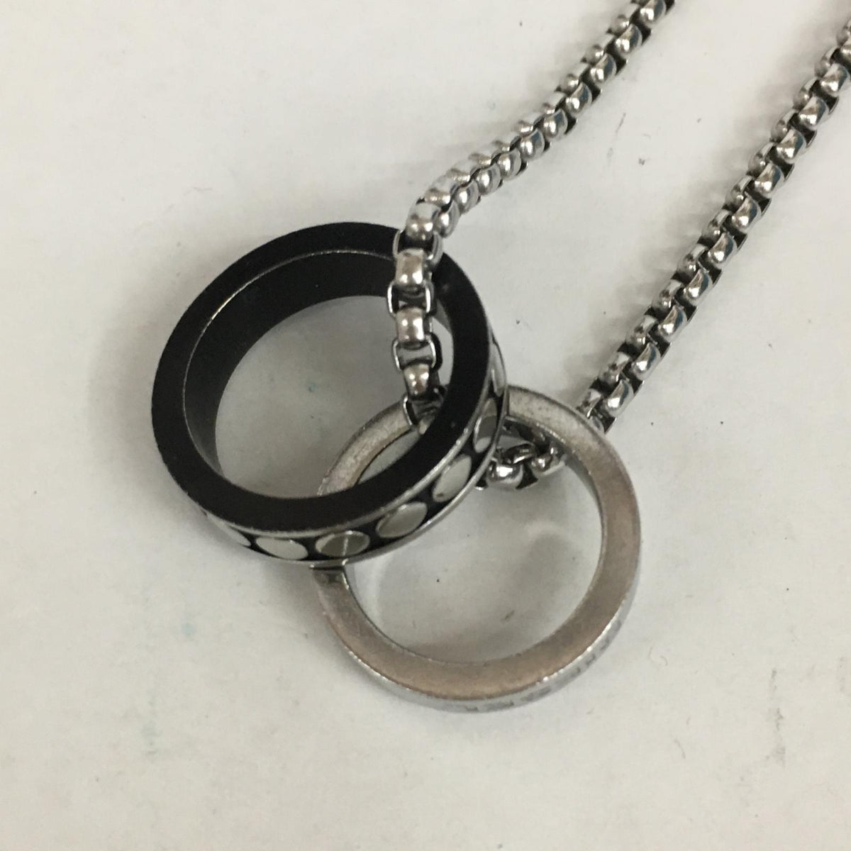 DIESEL | ディーゼル double ring necklace ネックレス シルバー【加古川店】