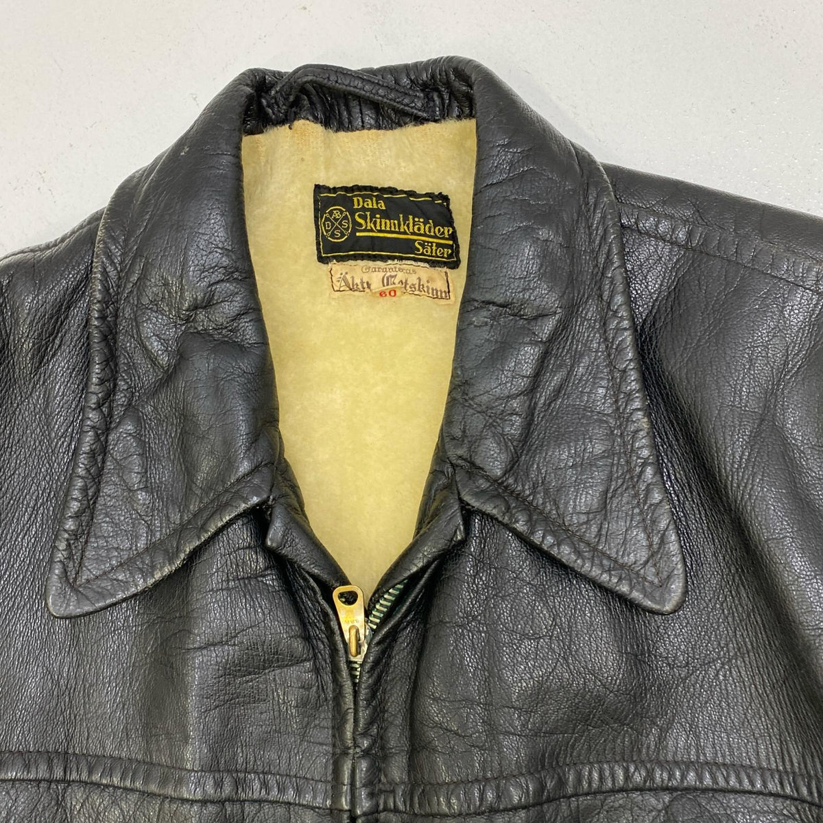 DALA SKINNKLADER　GOAT SKIN LEATHER JAKET レザー ブラック サイズ：S【加古川店】