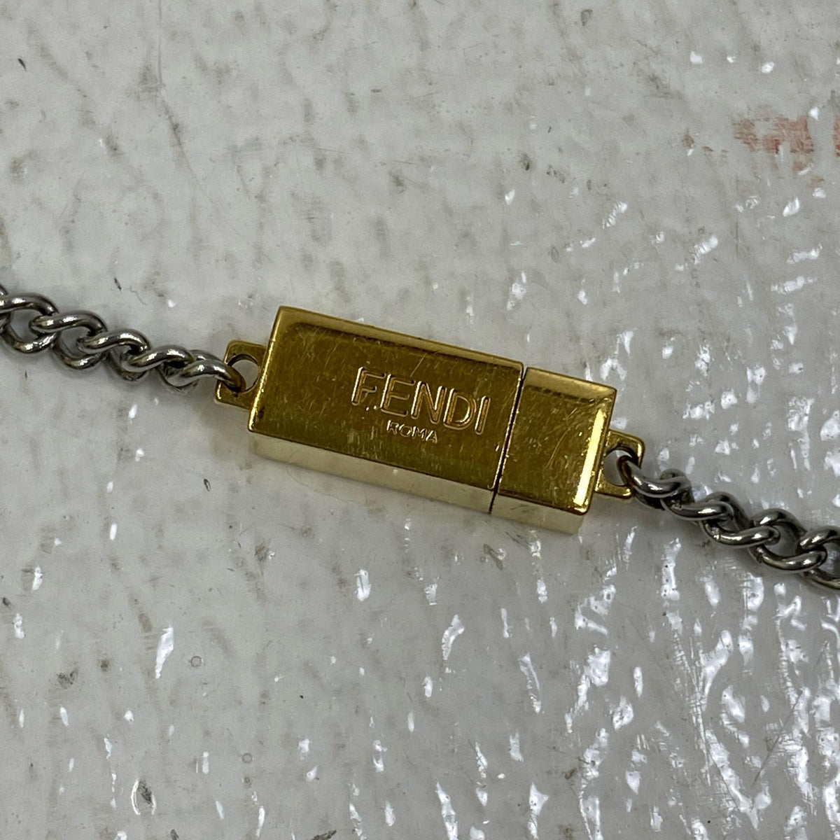 FENDI | フェンディ FFロゴ ｽｸｴｱチャーム ネックレス シルバー【加古川店】