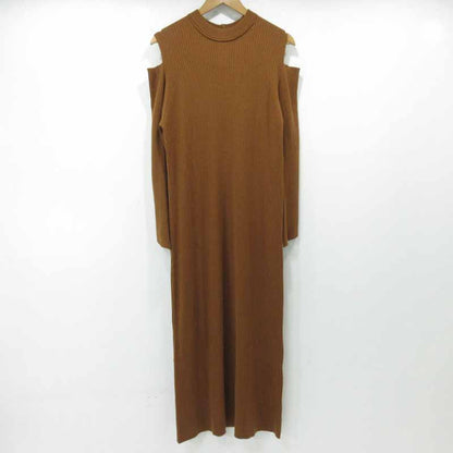 SOLOV｜ソロヴ スリットニットワンピース SLIT KNIT DRESS ワンピース SO-19AW-KN-04 ブラウン サイズ：2【三重本店】