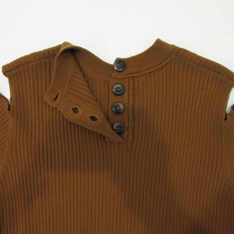 SOLOV｜ソロヴ スリットニットワンピース SLIT KNIT DRESS ワンピース SO-19AW-KN-04 ブラウン サイズ：2【三重本店】