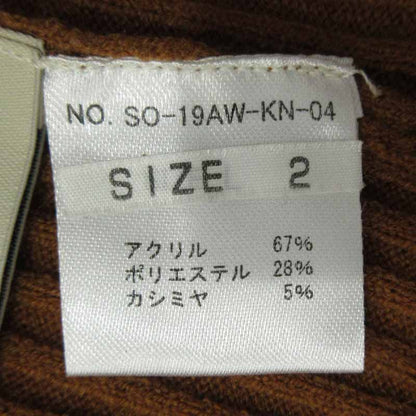 SOLOV｜ソロヴ スリットニットワンピース SLIT KNIT DRESS ワンピース SO-19AW-KN-04 ブラウン サイズ：2【三重本店】