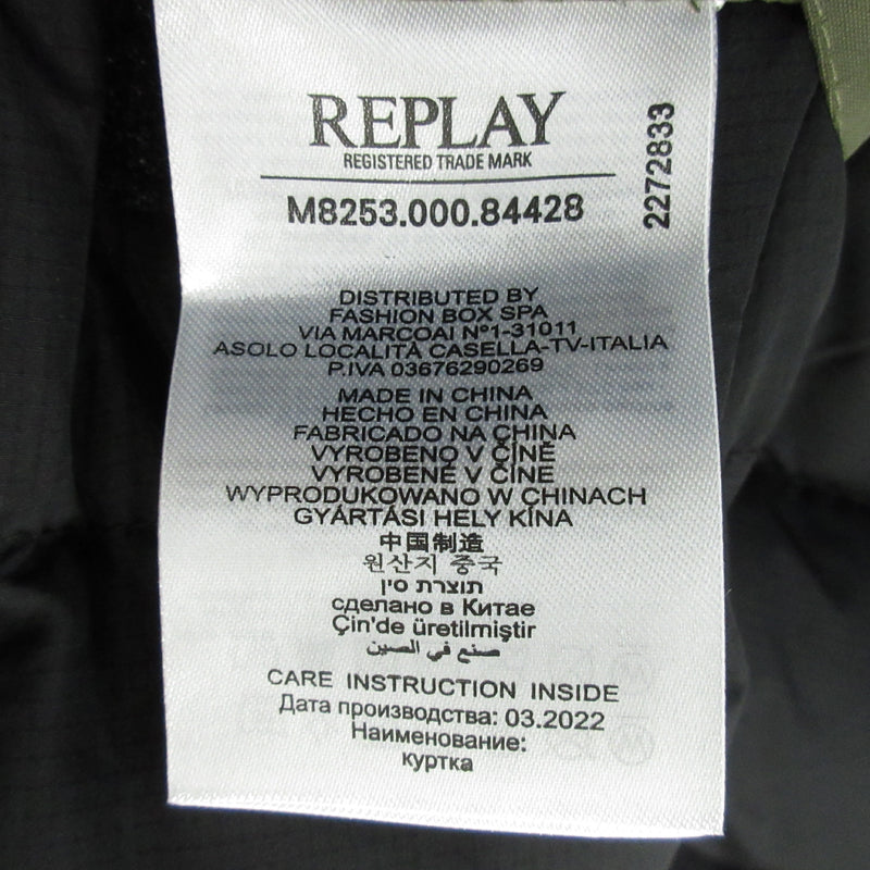 REPLAY | リプレイ サルアトーレマッドナイロンフーディーパアーブルゾン 中綿ジャケット M8253.000.84428 カーキグリーン サイズ：M【三重本店】