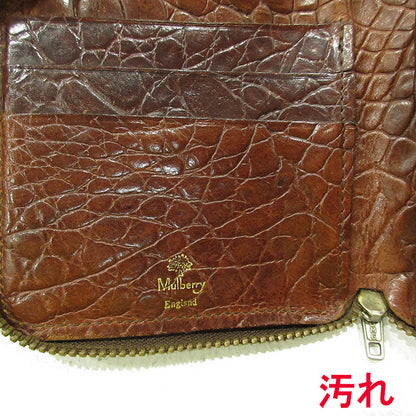 MULBERRY | マルベリー ラウンドファスナー財布 二つ折り財布 ブラウン ブラウン【三重本店】