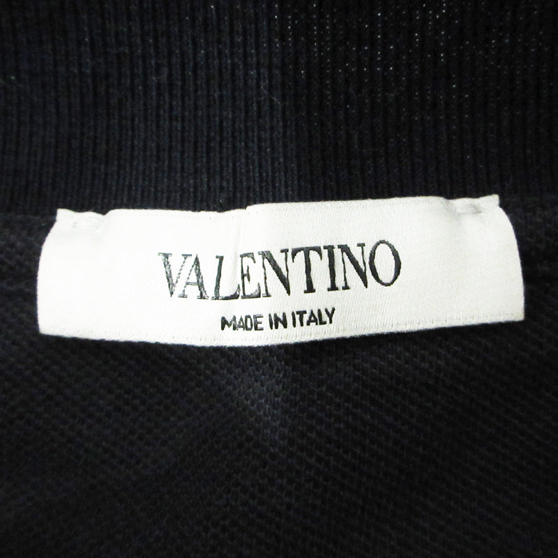 Valentino | ヴァレンチノ ビーズ刺繍 ポロシャツ RV3MH00GMSK ブラック ネイビー サイズ：L【三重本店】